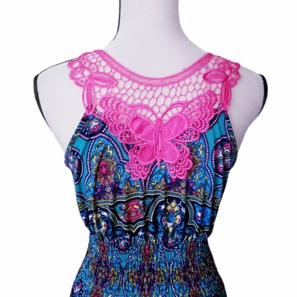 Cinched Vneck Paisley Maxi dress - Picture 5 of 6